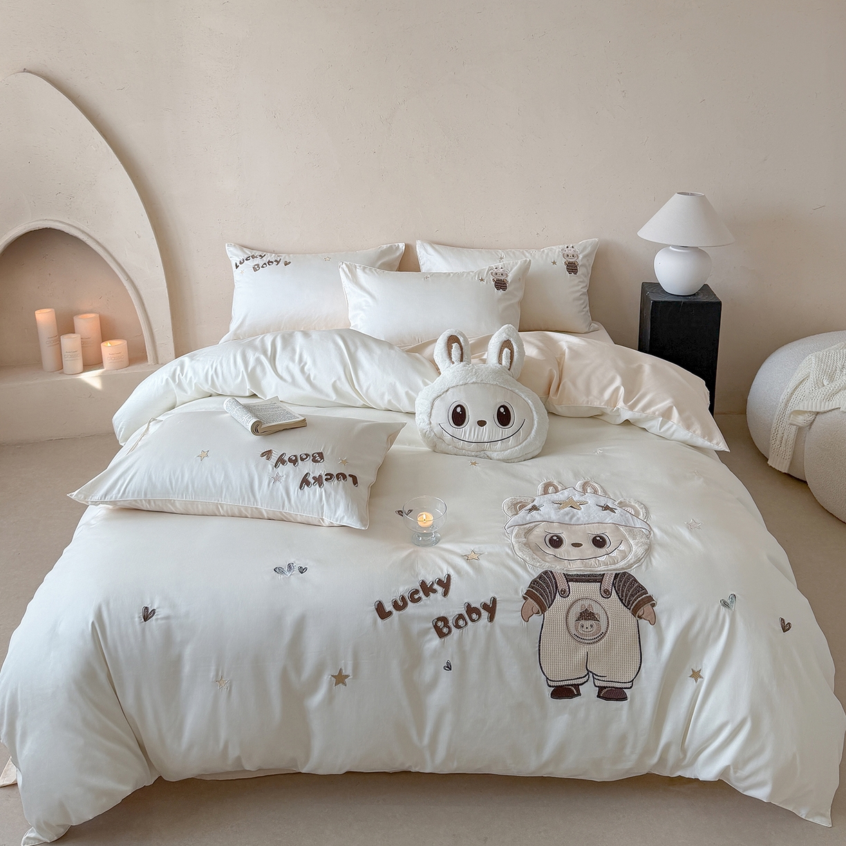 91家纺网 家纺一手货源 找家纺 （总）优悦生活馆 2026新款全棉贴布绣四件套-幸运布布