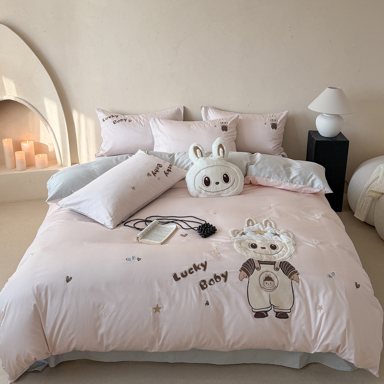 91家纺网 家纺一手货源 找家纺 （总）优悦生活馆 2026新款全棉贴布绣四件套-幸运布布