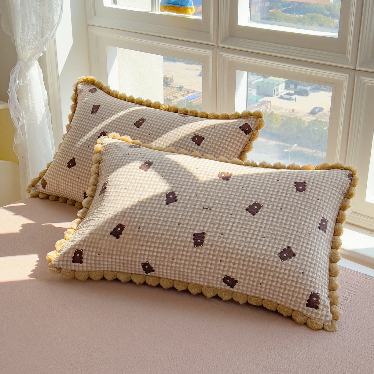 91家纺网 家纺一手货源 找家纺 梵克保罗 2026春夏新款10A抗菌毛球花边皱皱纱夏被单夏被空调被夏被四件套 乐趣