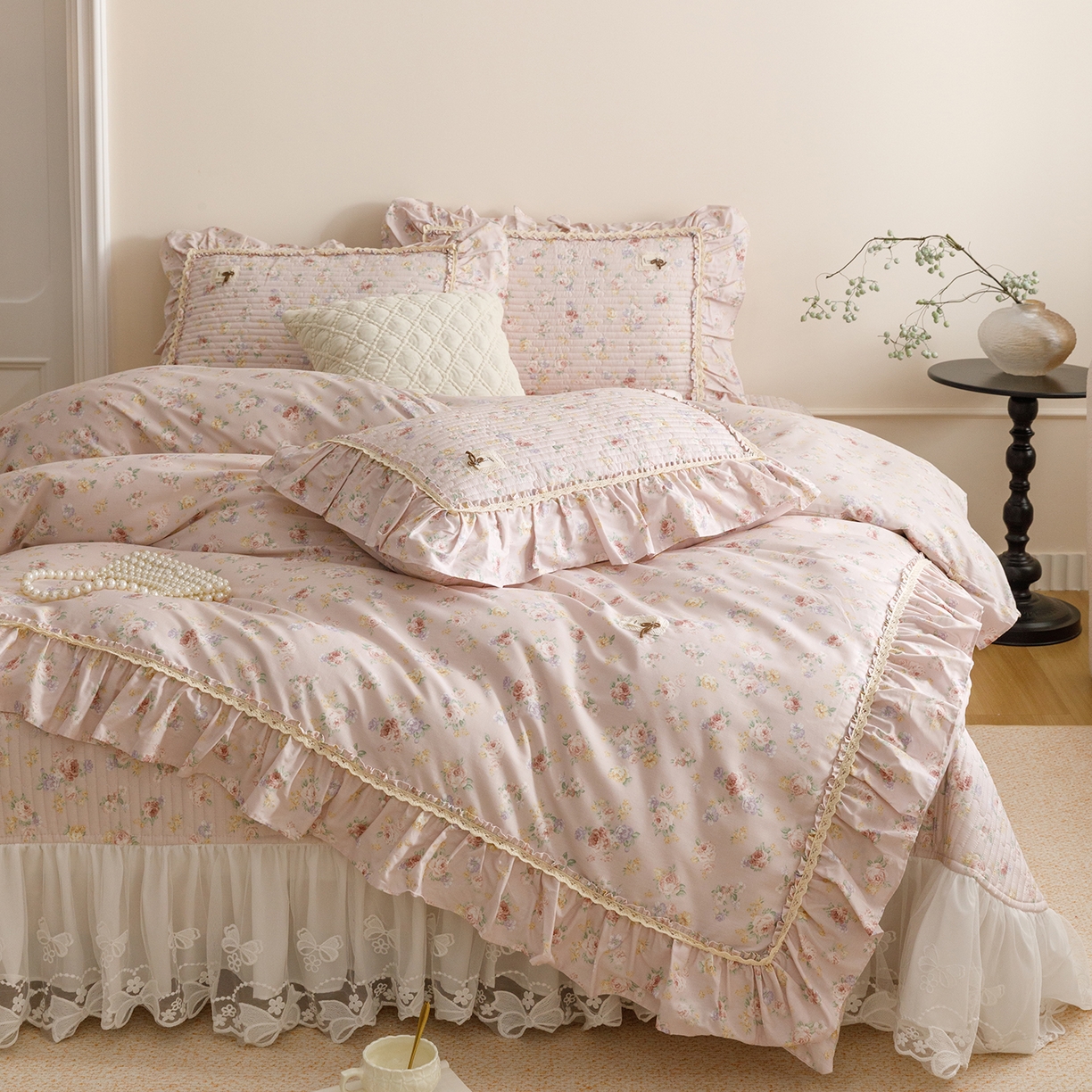 91家纺网 家纺一手货源 找家纺 （总）菊上家纺 2026新款40支全棉纯棉斜纹床盖款四件套