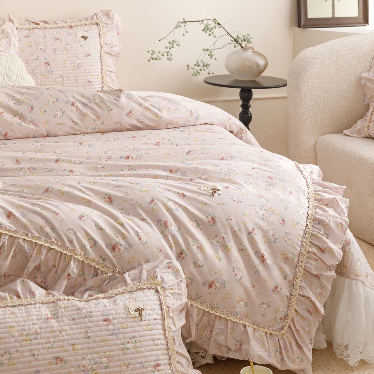 91家纺网 家纺一手货源 找家纺 （总）菊上家纺 2026新款40支全棉纯棉斜纹床盖款四件套