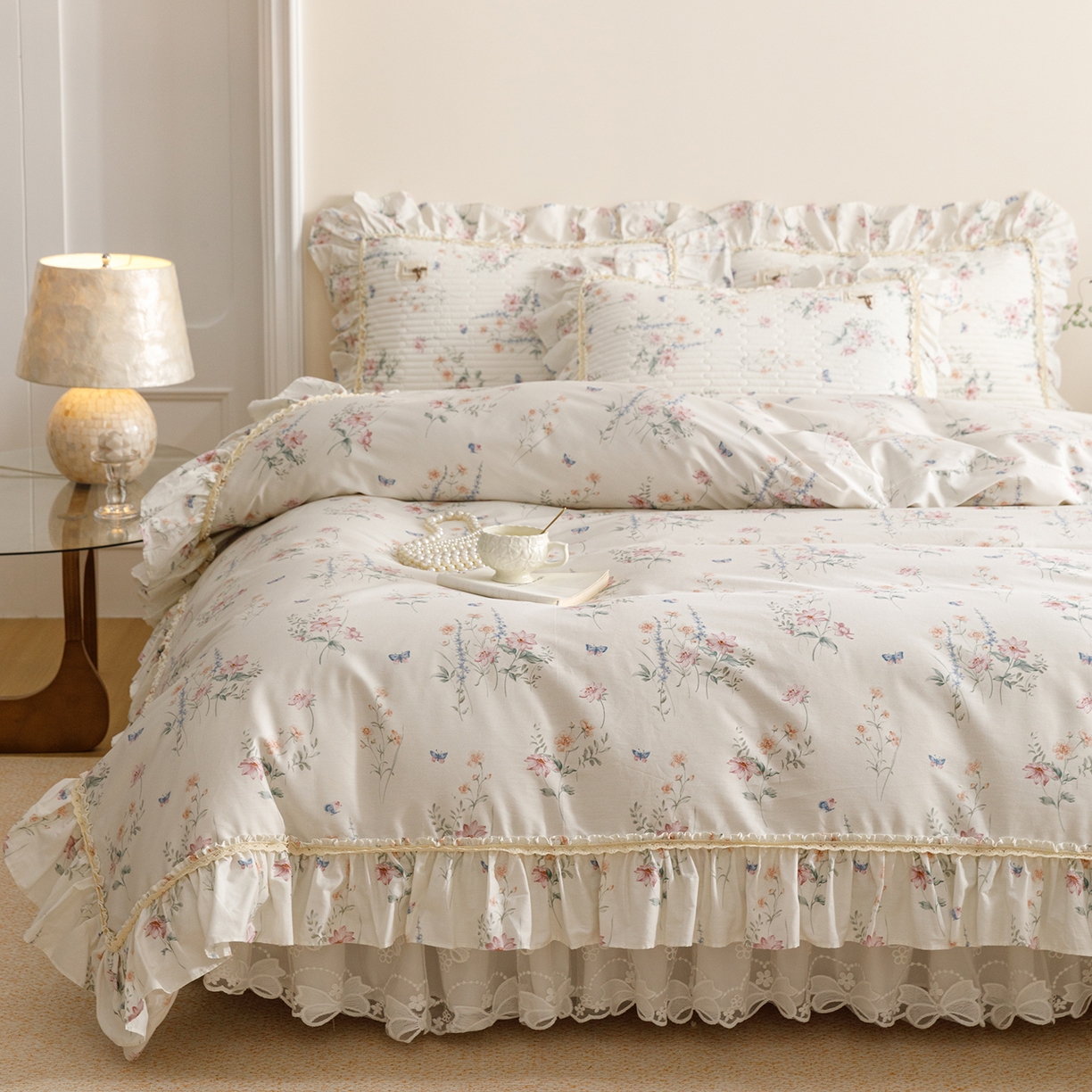 91家纺网 家纺一手货源 找家纺 菊上家纺 2026新款40支全棉纯棉斜纹床盖款四件套 兰蔻