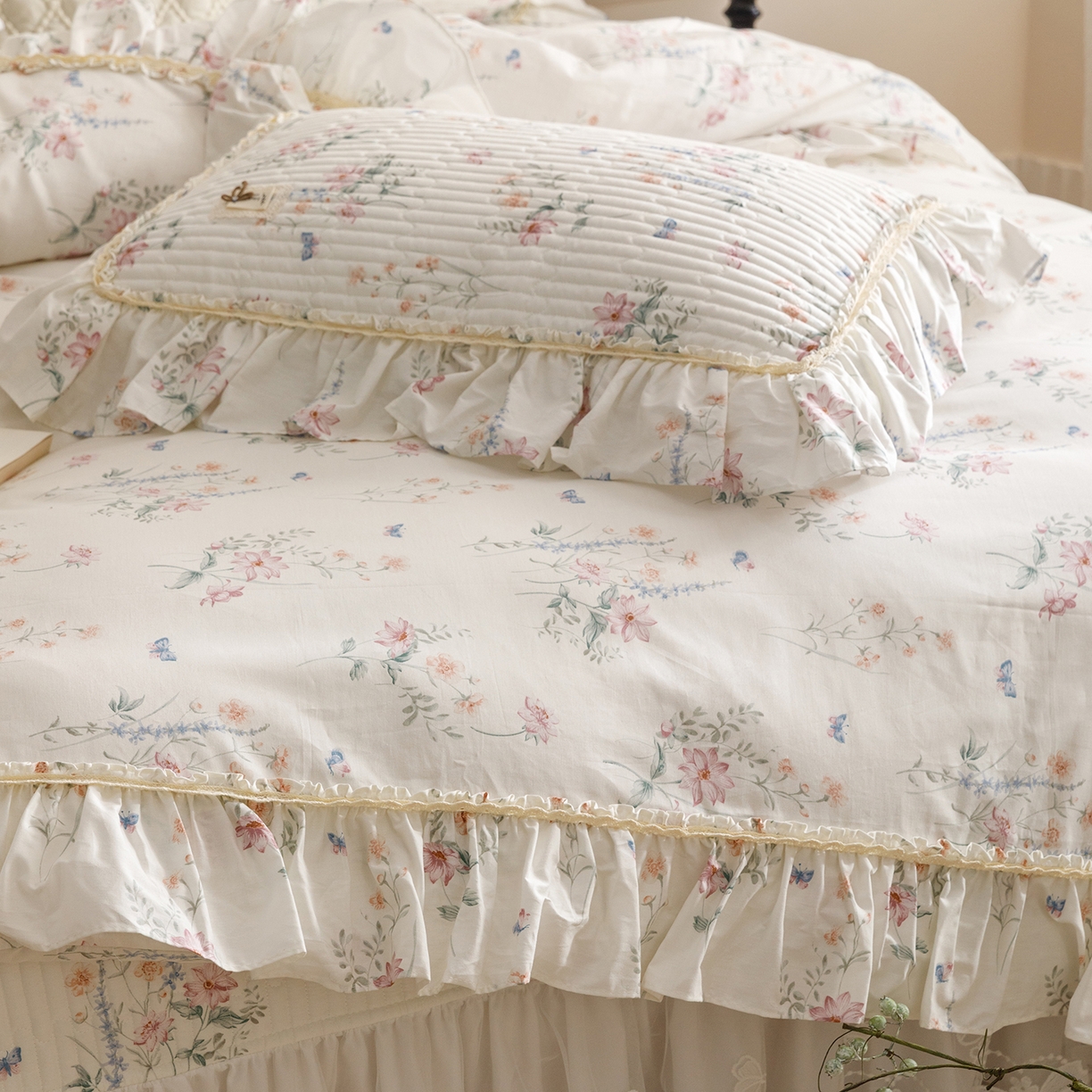 91家纺网 家纺一手货源 找家纺 菊上家纺 2026新款40支全棉纯棉斜纹床盖款四件套 兰蔻