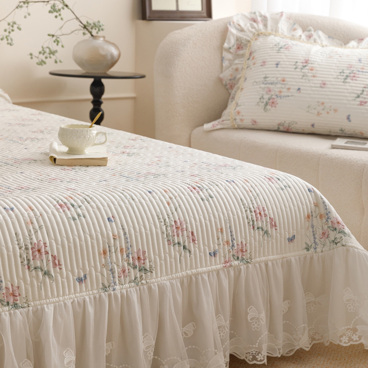 91家纺网 家纺一手货源 找家纺 菊上家纺 2026新款40支全棉纯棉斜纹床盖款四件套 兰蔻