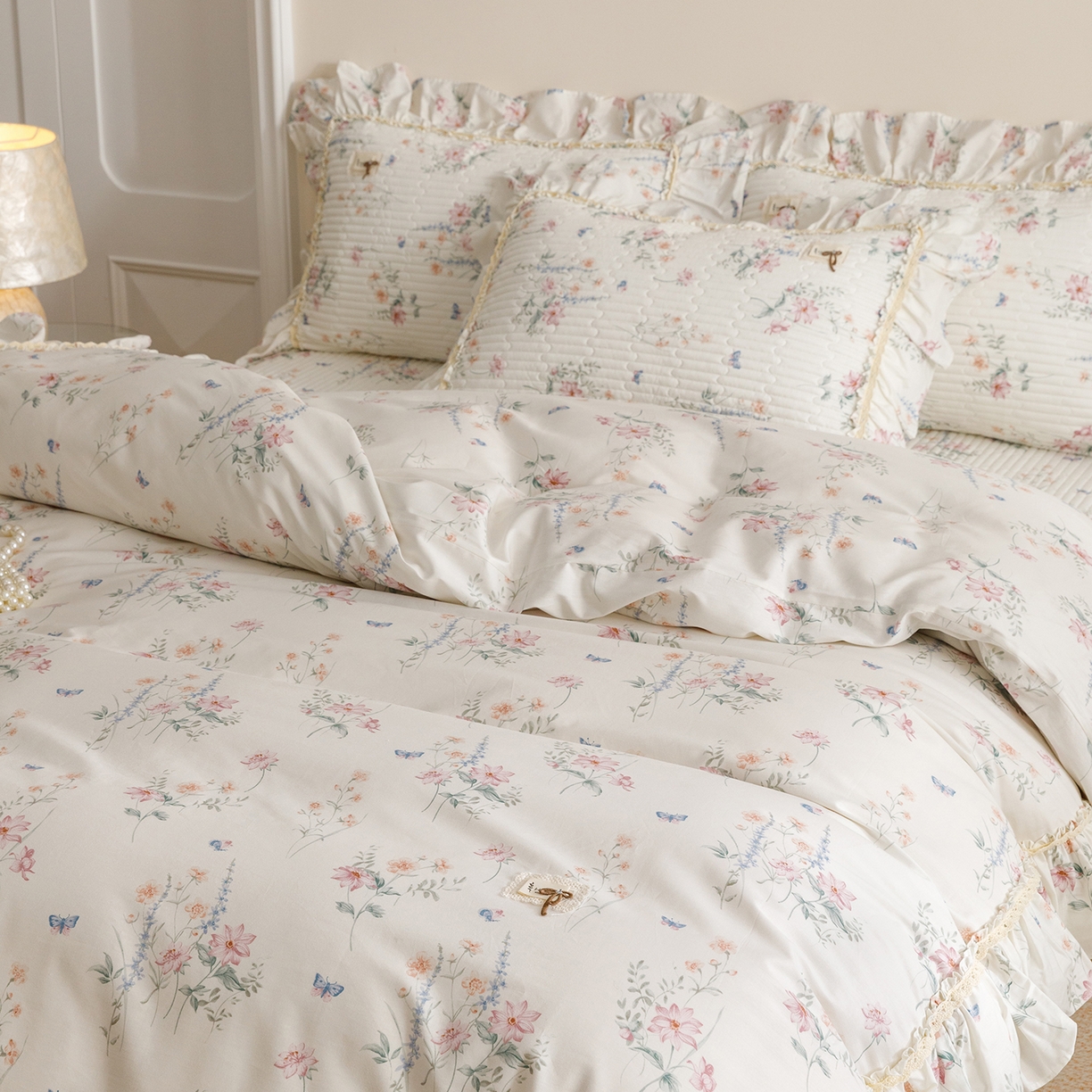 91家纺网 家纺一手货源 找家纺 菊上家纺 2026新款40支全棉纯棉斜纹床盖款四件套 兰蔻