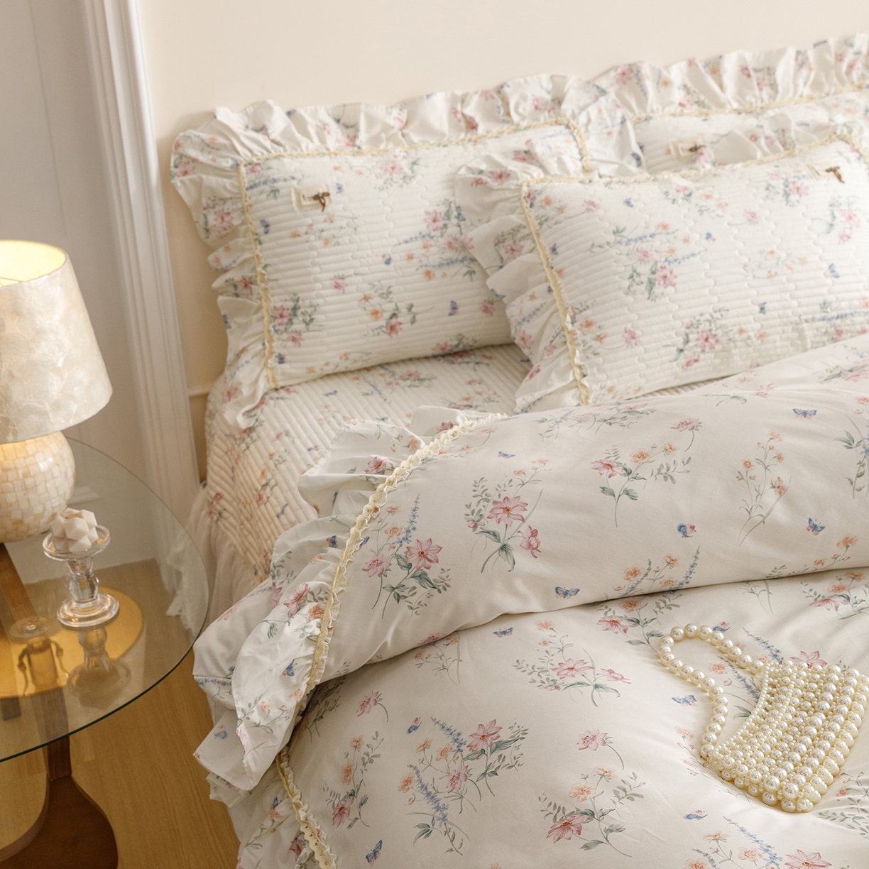 91家纺网 家纺一手货源 找家纺 菊上家纺 2026新款40支全棉纯棉斜纹床盖款四件套 兰蔻