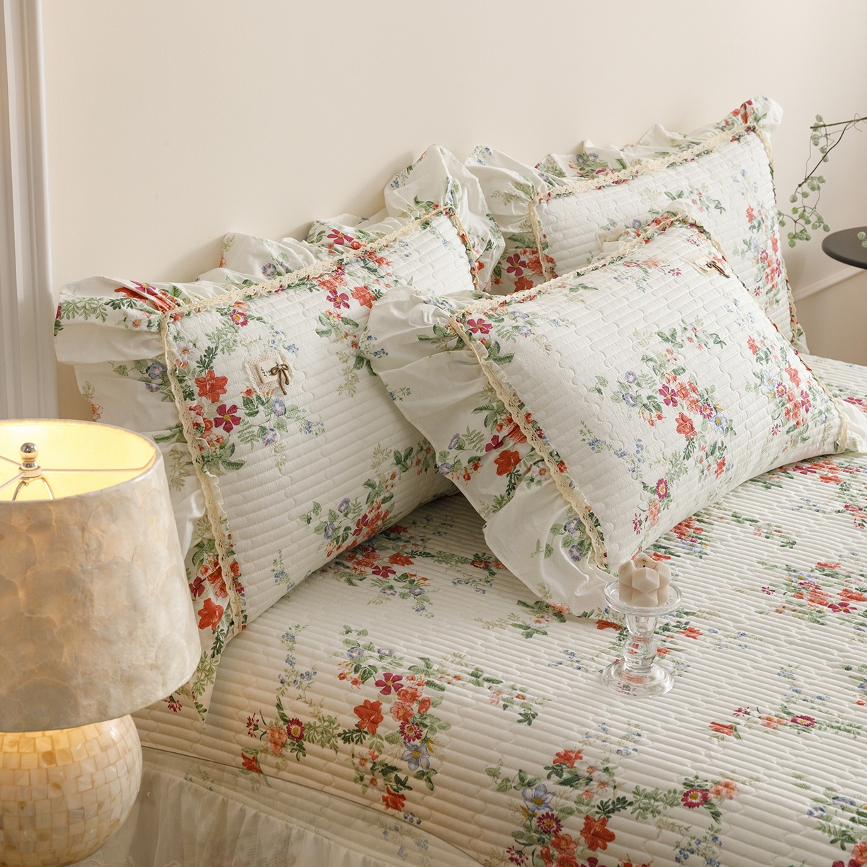 91家纺网 家纺一手货源 找家纺 菊上家纺 2026新款40支全棉纯棉斜纹床盖款四件套 青栀