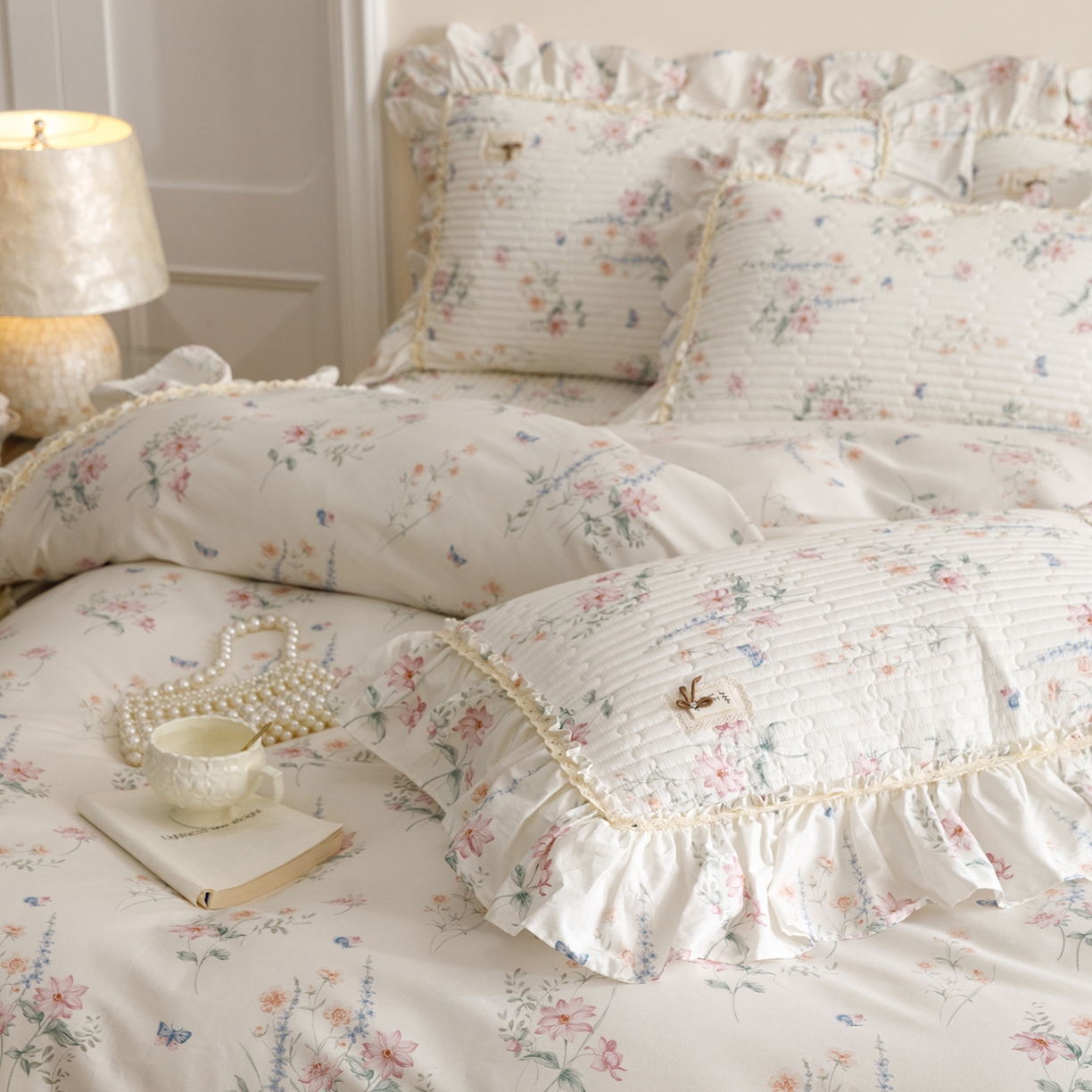 91家纺网 家纺一手货源 找家纺 菊上家纺 2026新款40支全棉纯棉斜纹床盖款四件套 兰蔻