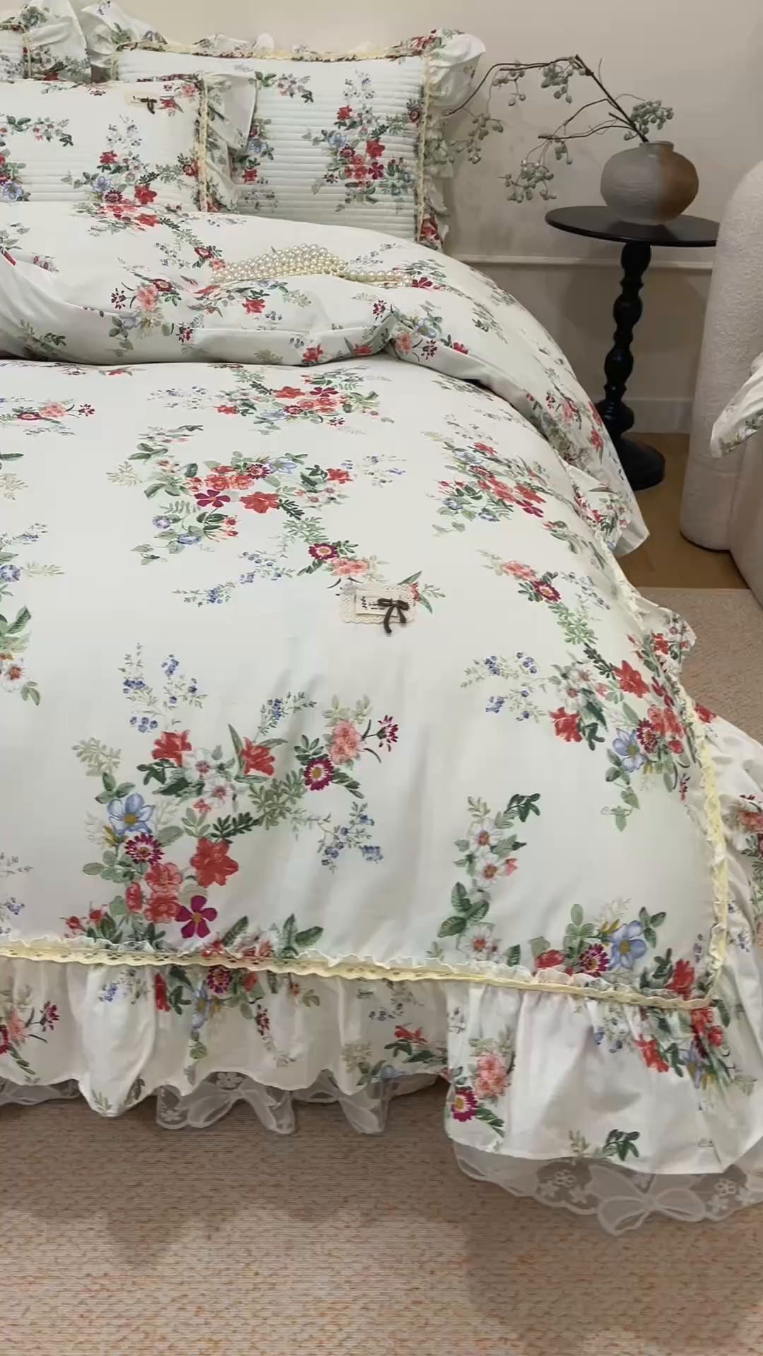 91家纺网 家纺一手货源 找家纺 菊上家纺 2026新款40支全棉纯棉斜纹床盖款四件套 青栀