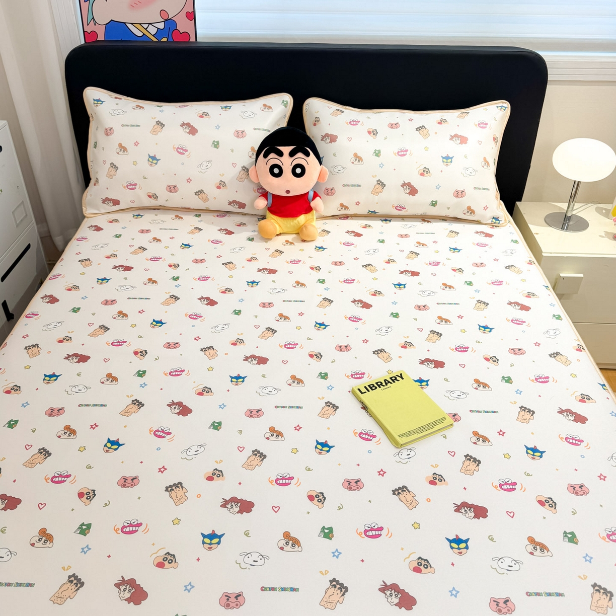 91家纺网 家纺一手货源 找家纺 博雅 2026新款蜡笔小新正版授权小冰皮小版印花凉席-平铺款 小版-满版蜡笔小新