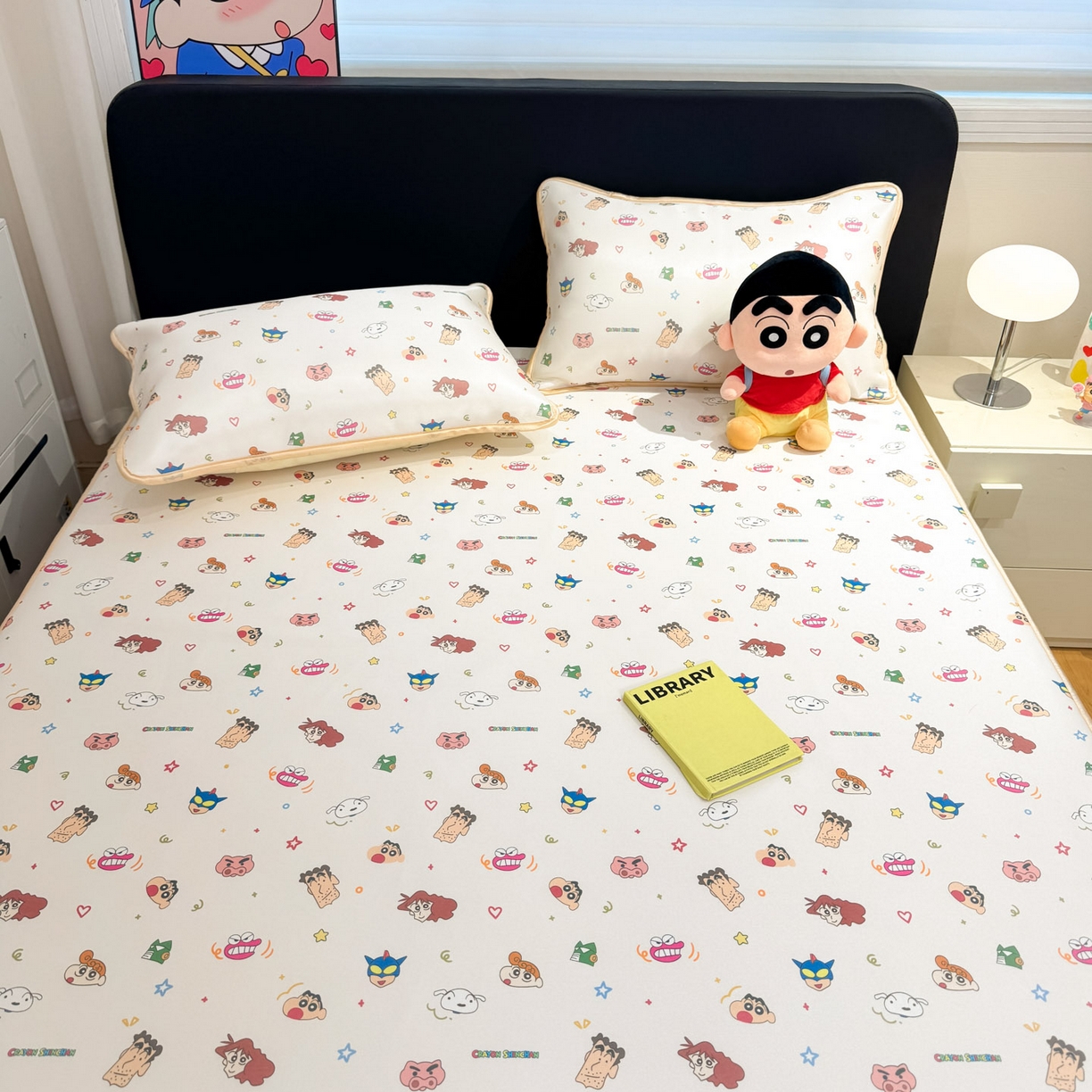 91家纺网 家纺一手货源 找家纺 博雅 2026新款蜡笔小新正版授权小冰皮小版印花凉席-平铺款 小版-满版蜡笔小新