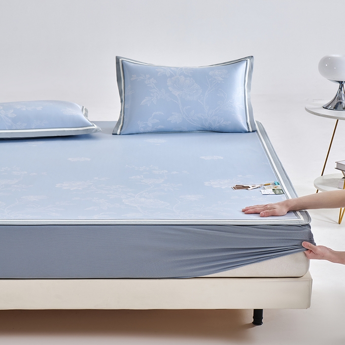 91家纺网 家纺一手货源 找家纺 （总）小牛席业 2026新款牡丹清凉大提花床笠款冰丝席凉席席子藤席竹席豆豆席乳胶席