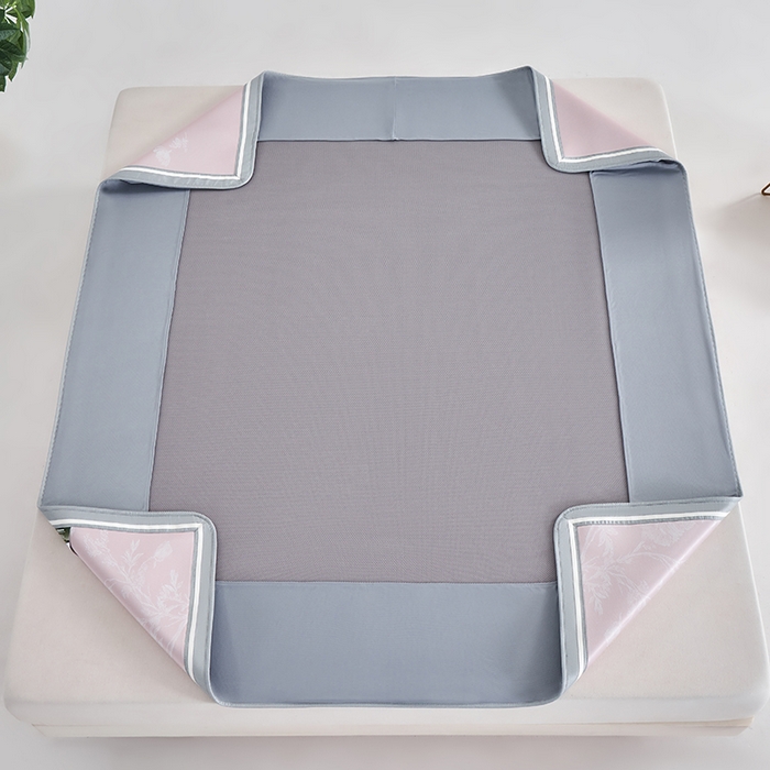 91家纺网 家纺一手货源 找家纺 小牛席业 2026新款牡丹清凉大提花床笠款冰丝席凉席席子藤席竹席豆豆席乳胶席 粉色