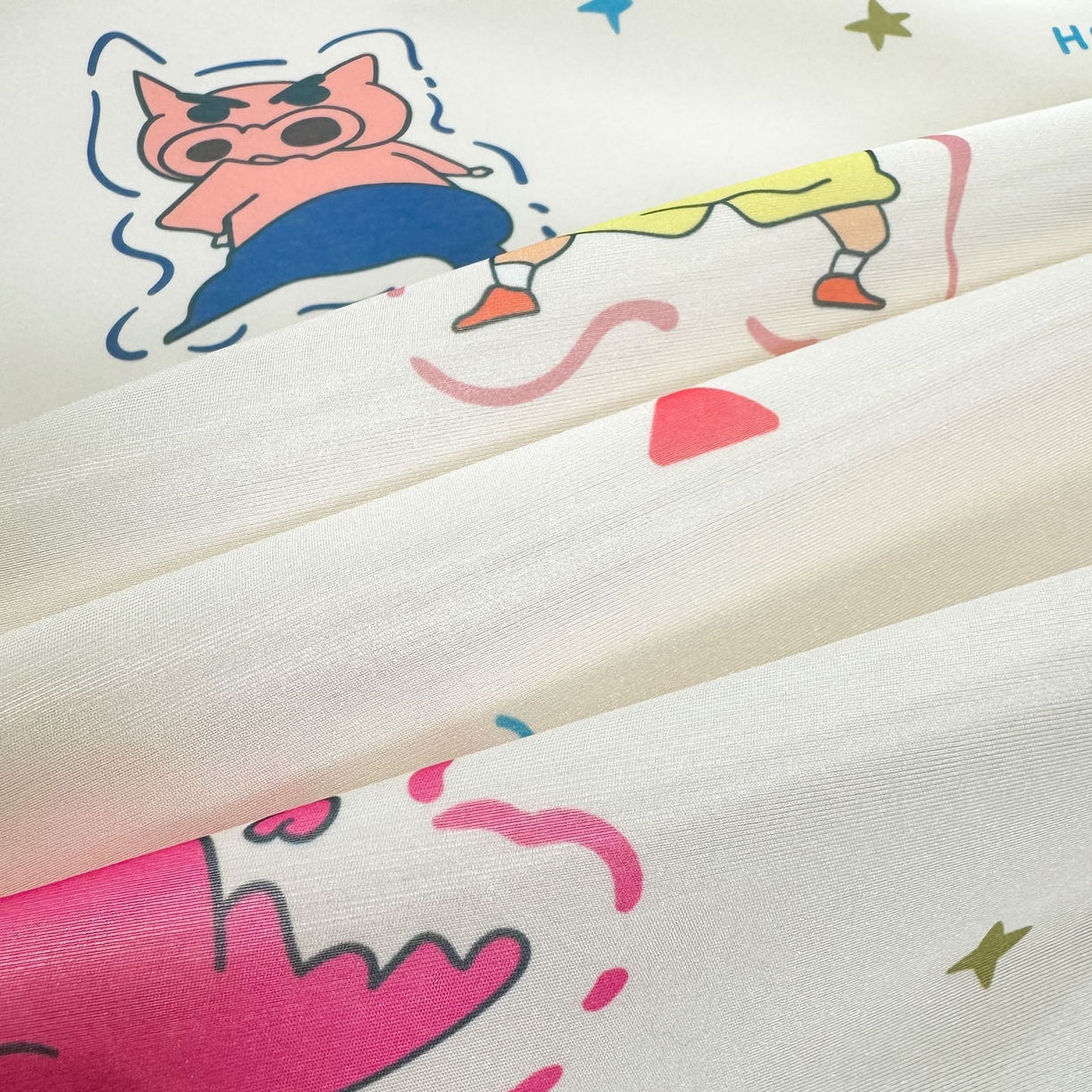 91家纺网 家纺一手货源 找家纺 博雅 2026新款蜡笔小新正版授权小冰皮小版印花凉席-平铺款 小版-小彩带蜡笔小新