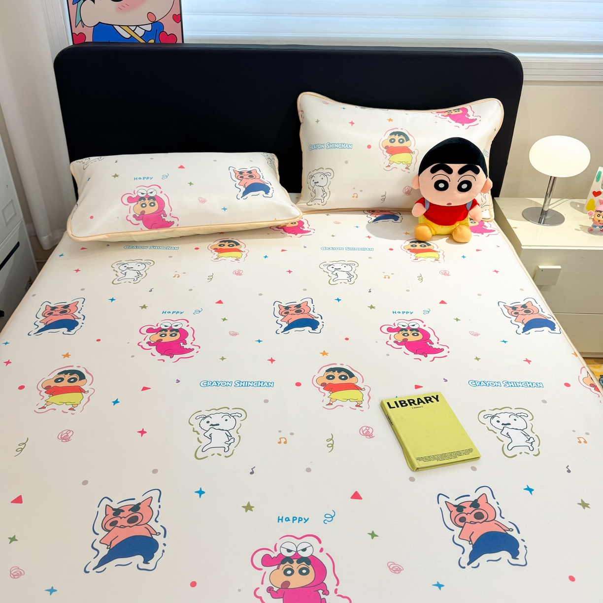 91家纺网 家纺一手货源 找家纺 博雅 2026新款蜡笔小新正版授权小冰皮小版印花凉席-平铺款 小版-小彩带蜡笔小新