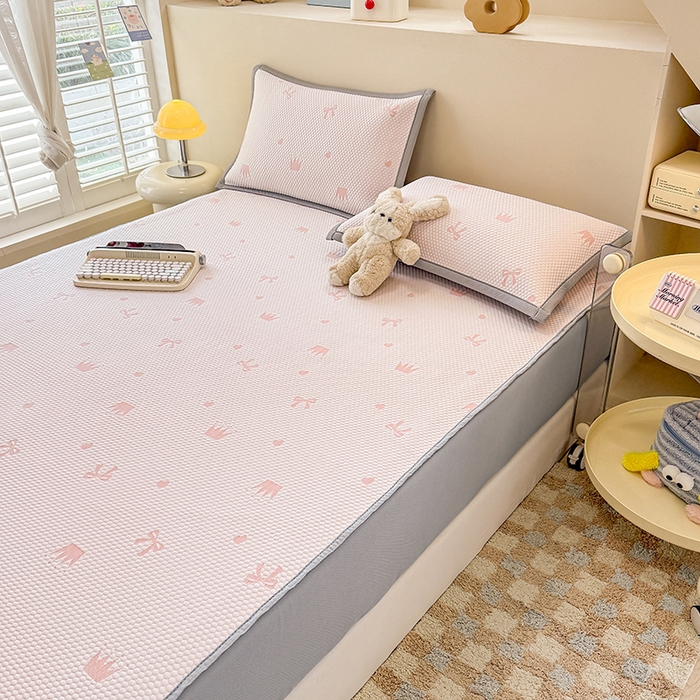 91家纺网 家纺一手货源 找家纺 （总）金盛纺 2025新款冰豆豆凉席-床笠款