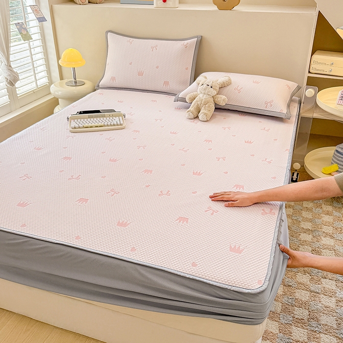 91家纺网 家纺一手货源 找家纺 （总）金盛纺 2025新款冰豆豆凉席-床笠款