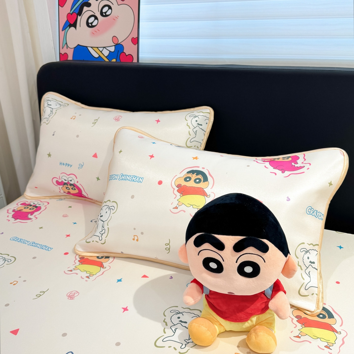 91家纺网 家纺一手货源 找家纺 博雅 2026新款蜡笔小新正版授权小冰皮小版印花凉席-平铺款 小版-小彩带蜡笔小新