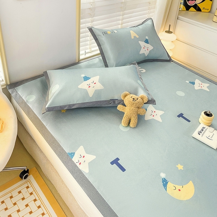 91家纺网 家纺一手货源 找家纺 （总）金盛纺 2025新款A类数码印花冰丝席-床席款