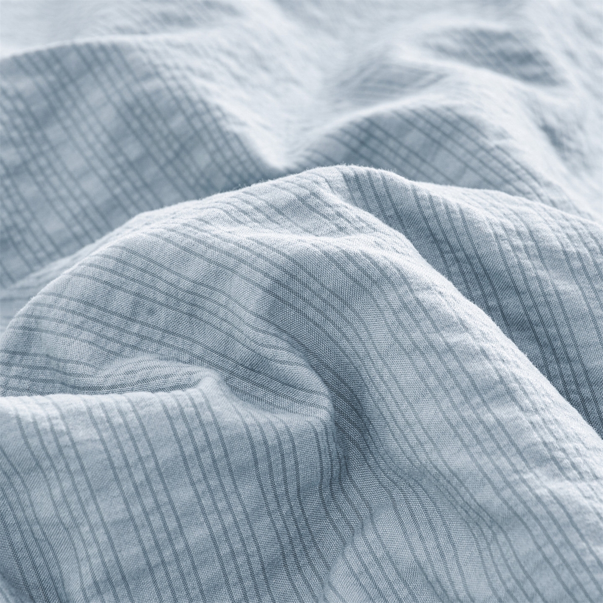 91家纺网 家纺一手货源 找家纺 铺尚美家纺 2026新款泡芙棉夏被四件套泡芙纱单夏被空调被夏凉被-纯色 清爽系列-浅蓝