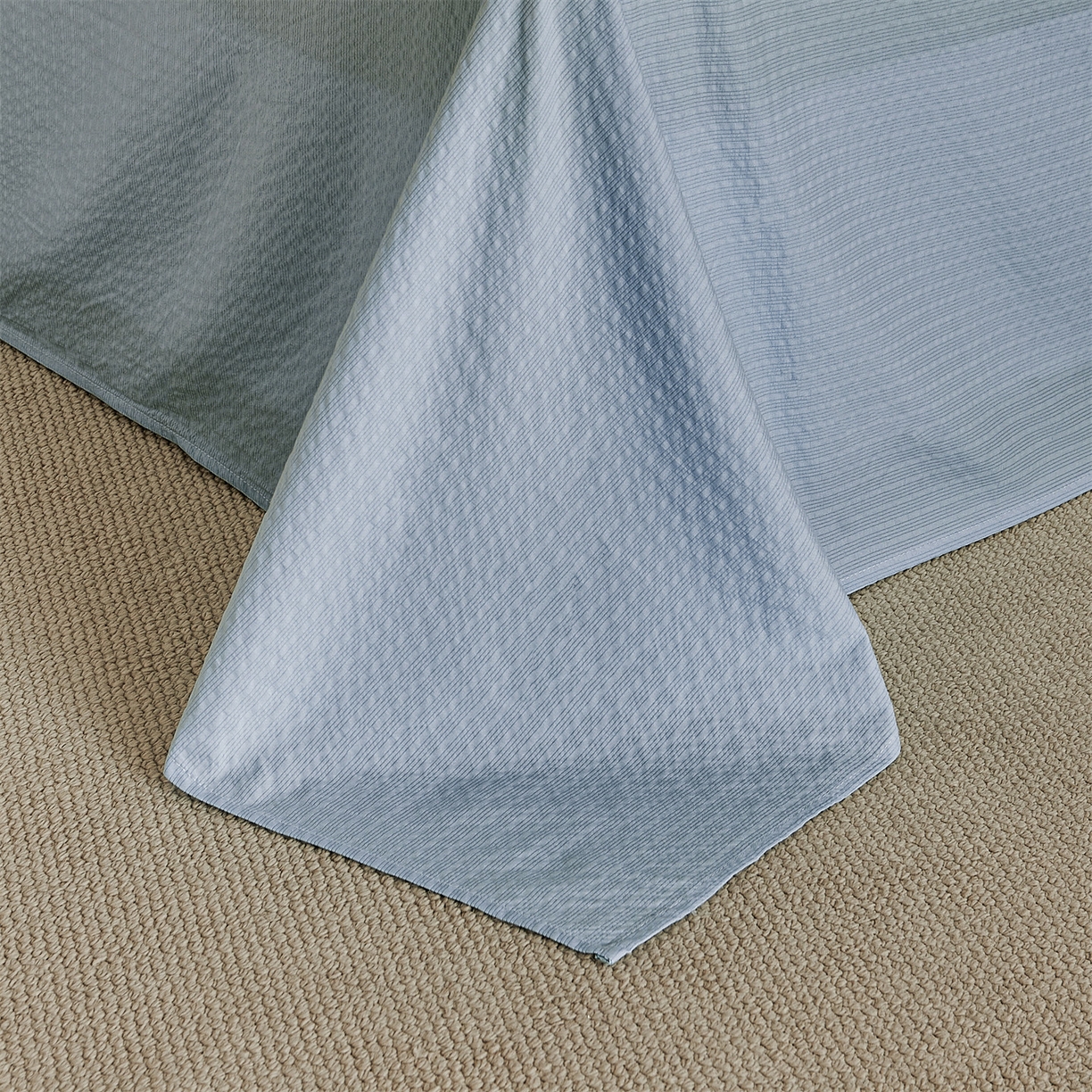 91家纺网 家纺一手货源 找家纺 铺尚美家纺 2026新款泡芙棉夏被四件套泡芙纱单夏被空调被夏凉被-纯色 清爽系列-浅蓝