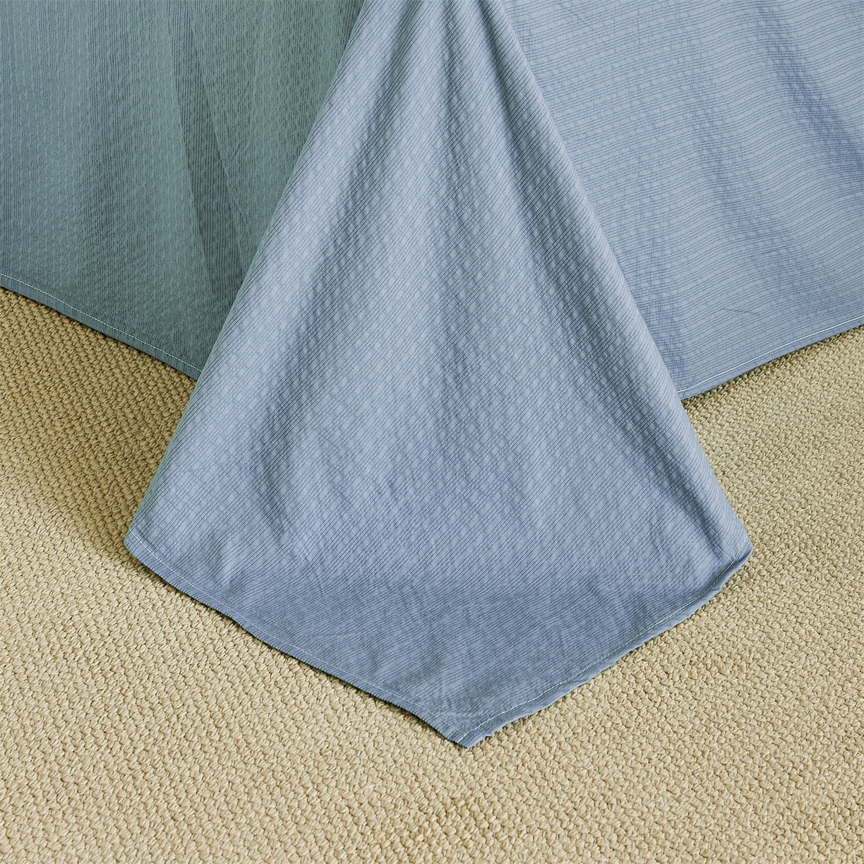 91家纺网 家纺一手货源 找家纺 铺尚美家纺 2026新款泡芙棉夏被四件套泡芙纱单夏被空调被夏凉被-纯色 清爽系列-深蓝