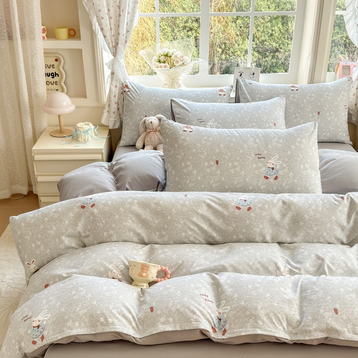 91家纺网 家纺一手货源 找家纺 （总）诗黛尔 2026新款学生季仙女小花卉植物卡通云朵棉四件套三件套（二）