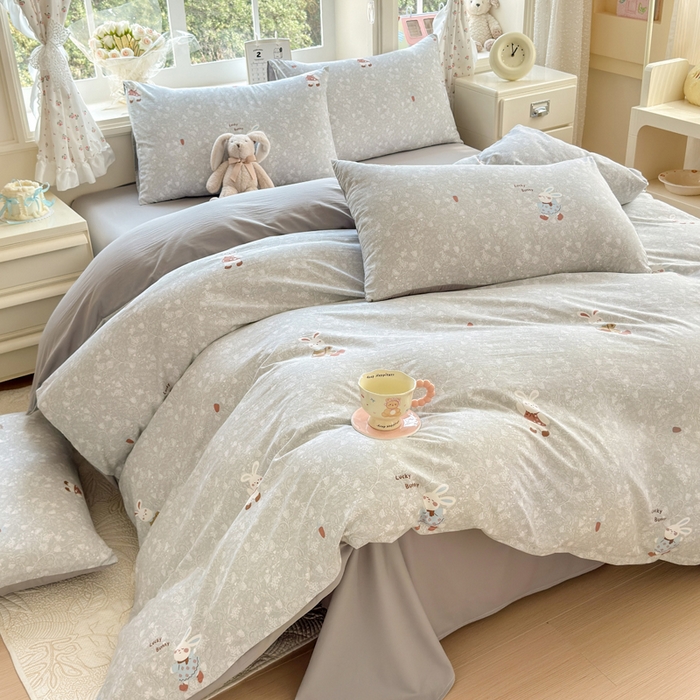 91家纺网 家纺一手货源 找家纺 （总）诗黛尔 2026新款学生季仙女小花卉植物卡通云朵棉四件套三件套（二）