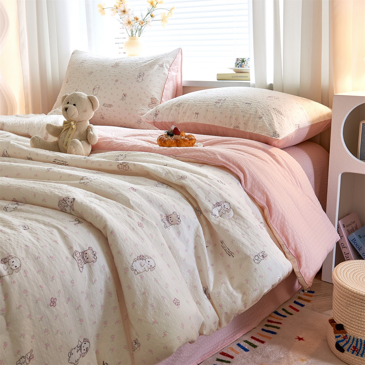 91家纺网 家纺一手货源 找家纺 （总）铺尚美家纺 2026新款泡芙棉夏被四件套泡芙纱单夏被空调被夏凉被-印花