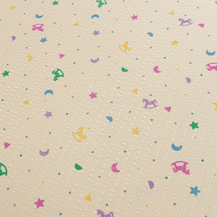 91家纺网 家纺一手货源 找家纺 几禾 2026新款高克重泡芙纱~印花款（单床笠）浅糯系列-110g CL浅糯-摇摇木马