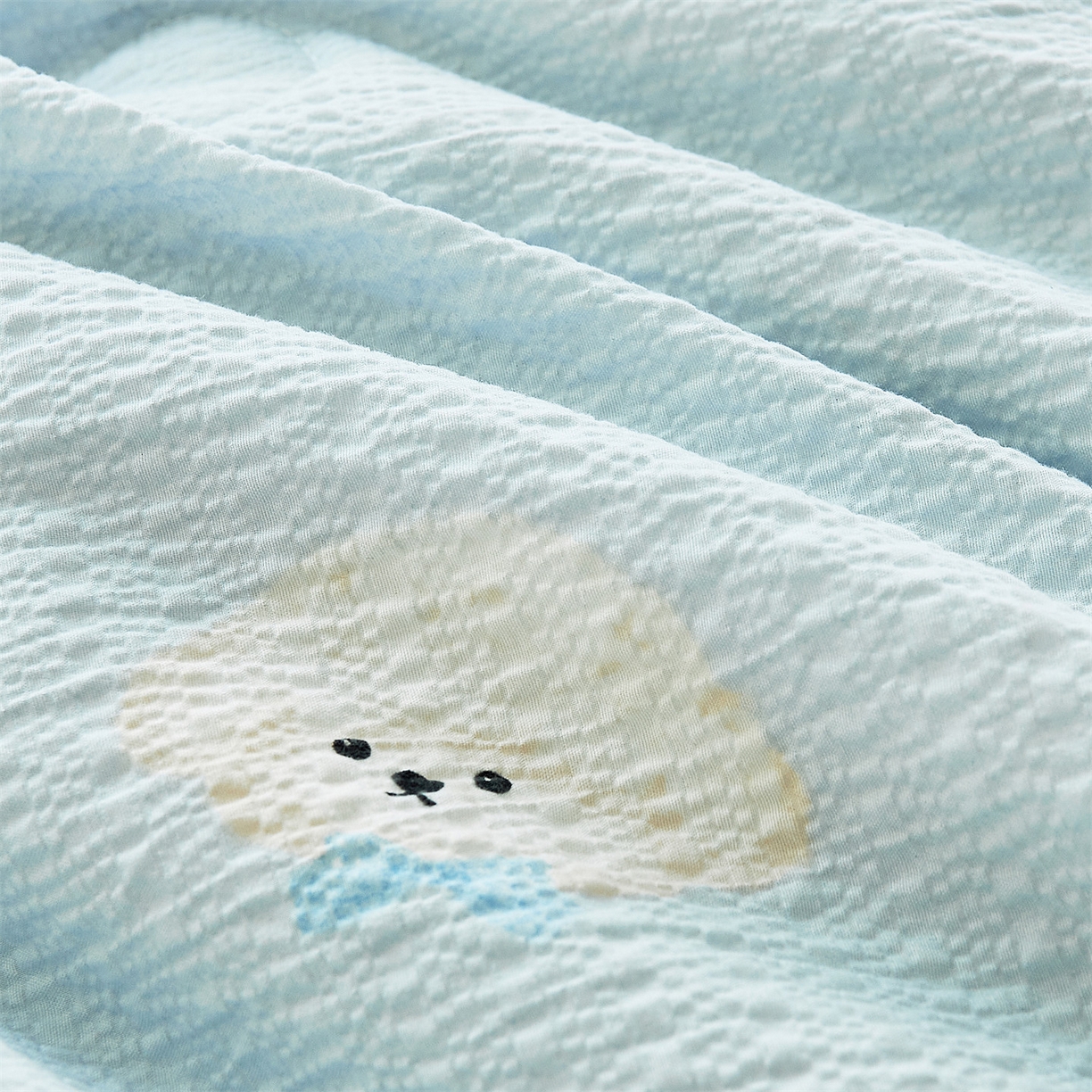 91家纺网 家纺一手货源 找家纺 铺尚美家纺 2026新款泡芙棉夏被四件套泡芙纱单夏被空调被夏凉被-印花 蓝领结狗