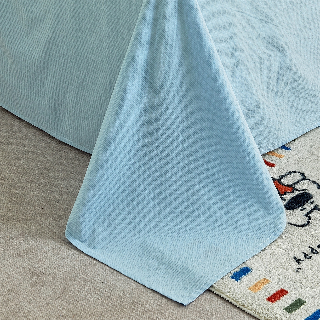 91家纺网 家纺一手货源 找家纺 铺尚美家纺 2026新款泡芙棉夏被四件套泡芙纱单夏被空调被夏凉被-印花 蓝领结狗