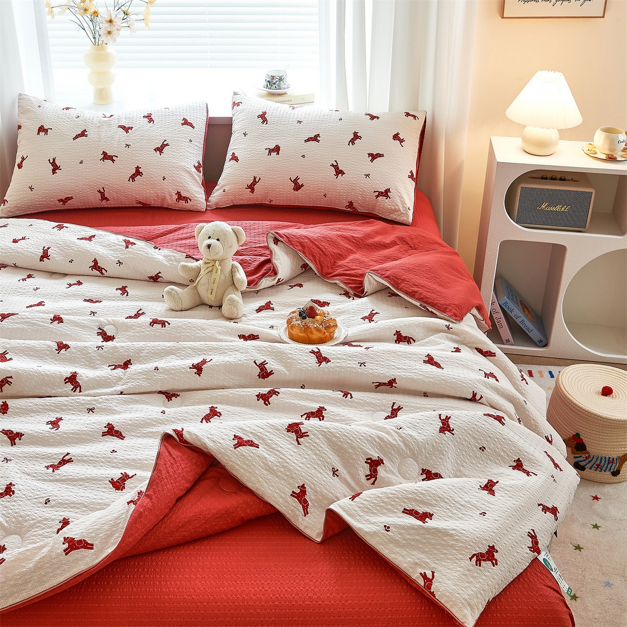 91家纺网 家纺一手货源 找家纺 铺尚美家纺 2026新款泡芙棉夏被四件套泡芙纱单夏被空调被夏凉被-印花 马上有钱