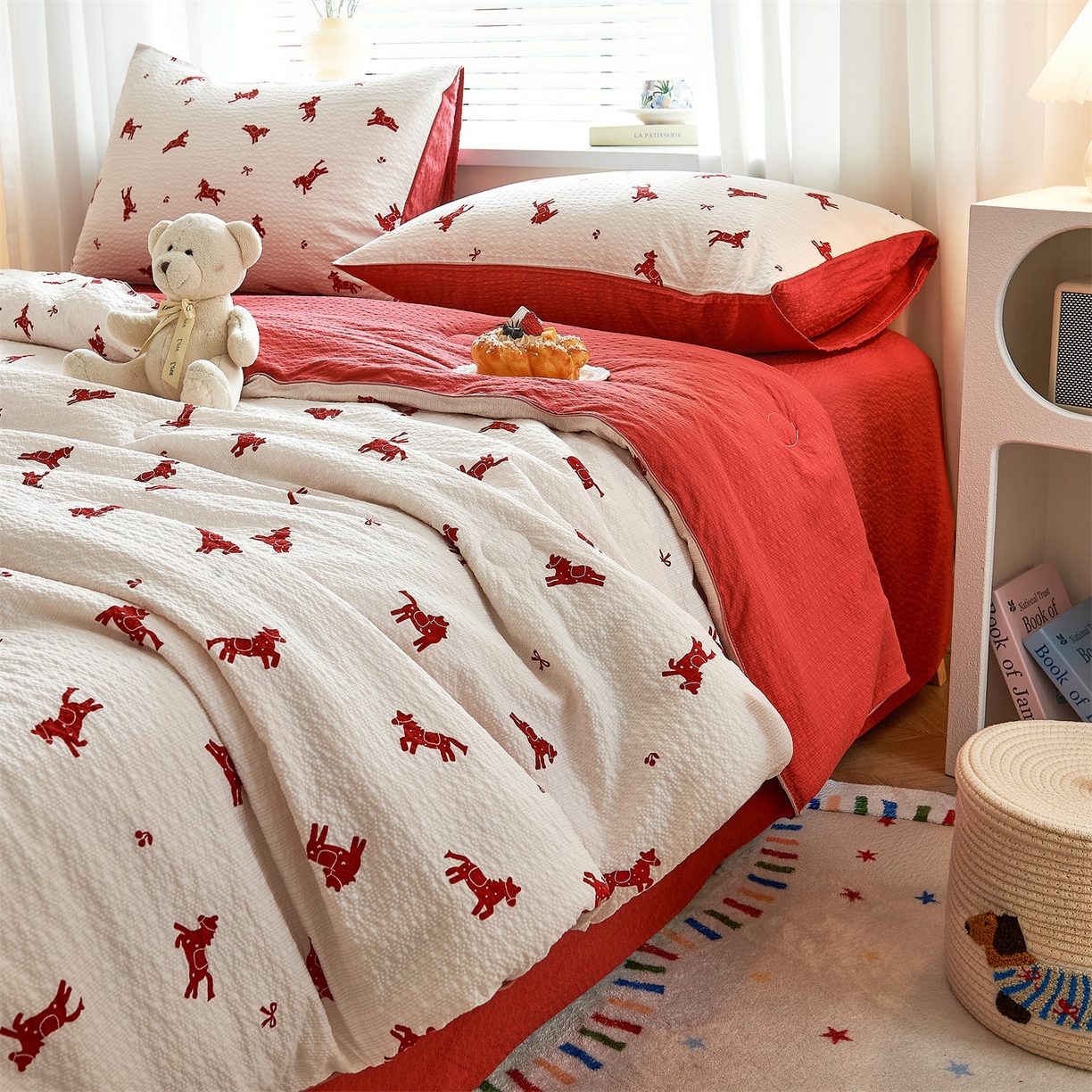 91家纺网 家纺一手货源 找家纺 铺尚美家纺 2026新款泡芙棉夏被四件套泡芙纱单夏被空调被夏凉被-印花 马上有钱