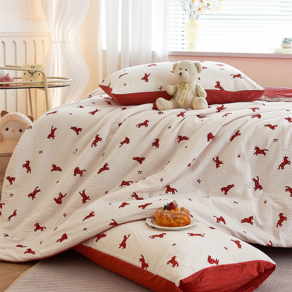 91家纺网 家纺一手货源 找家纺 铺尚美家纺 2026新款泡芙棉夏被四件套泡芙纱单夏被空调被夏凉被-印花 马上有钱