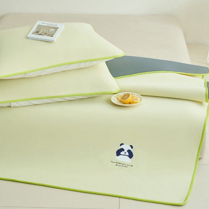 91家纺网 家纺一手货源 找家纺 （总）晨曦家纺 2026新款可爱熊猫冻冻凉感席3D空气感凉席席子