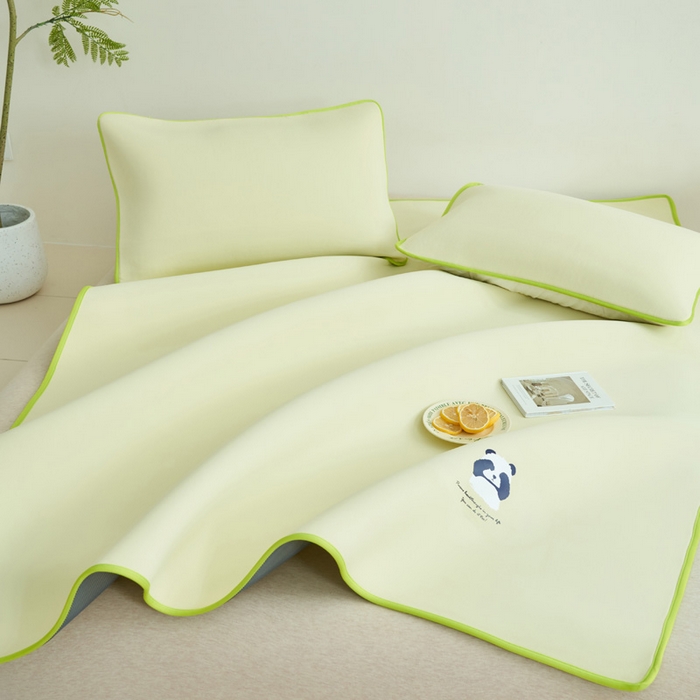 91家纺网 家纺一手货源 找家纺 （总）晨曦家纺 2026新款可爱熊猫冻冻凉感席3D空气感凉席席子