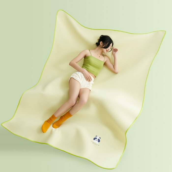 晨曦家纺 2026新款可爱熊猫冻冻凉感席3D空气感凉席席子 熊猫冻感席-冰激凌香草色