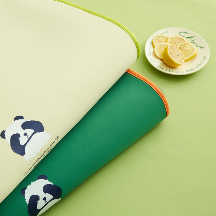 91家纺网 家纺一手货源 找家纺 晨曦家纺 2026新款可爱熊猫冻冻凉感席3D空气感凉席席子 组合图仅供展示不可下单