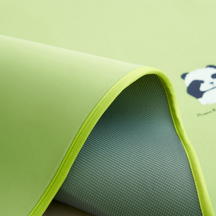 91家纺网 家纺一手货源 找家纺 晨曦家纺 2026新款可爱熊猫冻冻凉感席3D空气感凉席席子 熊猫冻感席-果冻苹果绿