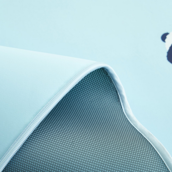 91家纺网 家纺一手货源 找家纺 晨曦家纺 2026新款可爱熊猫冻冻凉感席3D空气感凉席席子 熊猫冻感席-经典天空蓝