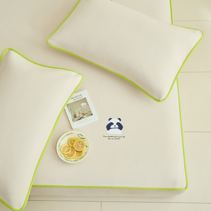 91家纺网 家纺一手货源 找家纺 晨曦家纺 2026新款可爱熊猫冻冻凉感席3D空气感凉席席子 熊猫冻感席-夏日蜜桃粉