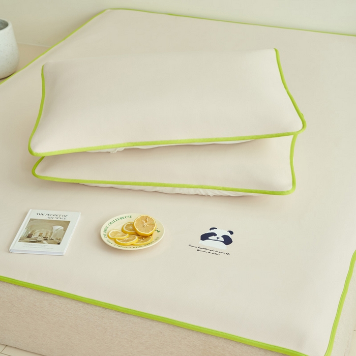 91家纺网 家纺一手货源 找家纺 晨曦家纺 2026新款可爱熊猫冻冻凉感席3D空气感凉席席子 熊猫冻感席-夏日蜜桃粉