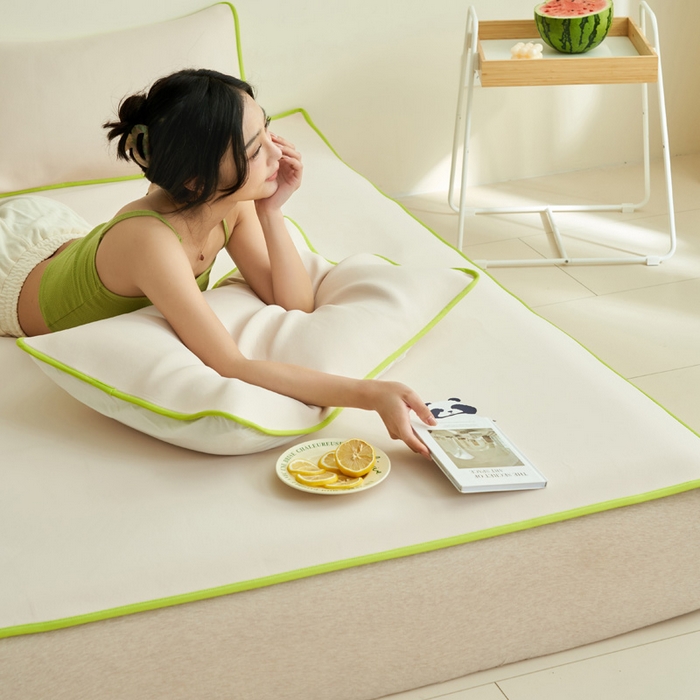 91家纺网 家纺一手货源 找家纺 晨曦家纺 2026新款可爱熊猫冻冻凉感席3D空气感凉席席子 熊猫冻感席-夏日蜜桃粉