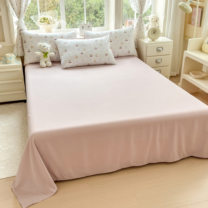 91家纺网 家纺一手货源 找家纺 诗黛尔 2026新款学生季仙女小花卉植物卡通云朵棉四件套三件套（二） 春日甜樱