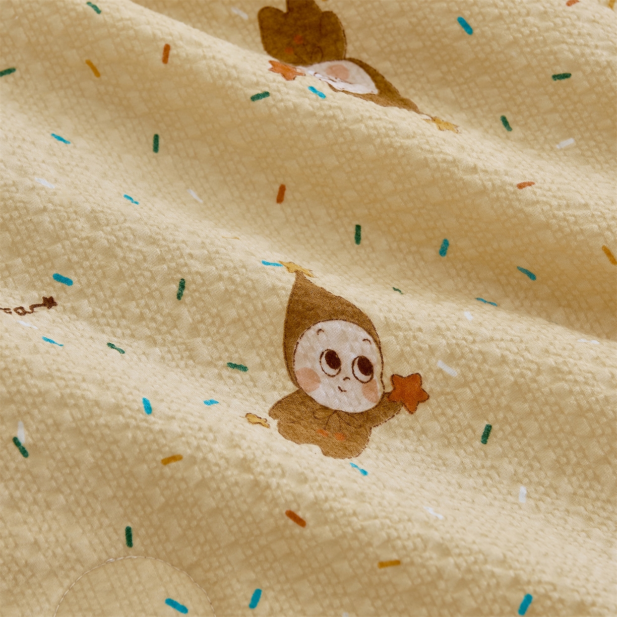 91家纺网 家纺一手货源 找家纺 铺尚美家纺 2026新款泡芙棉夏被四件套泡芙纱单夏被空调被夏凉被-印花 星星糖豆