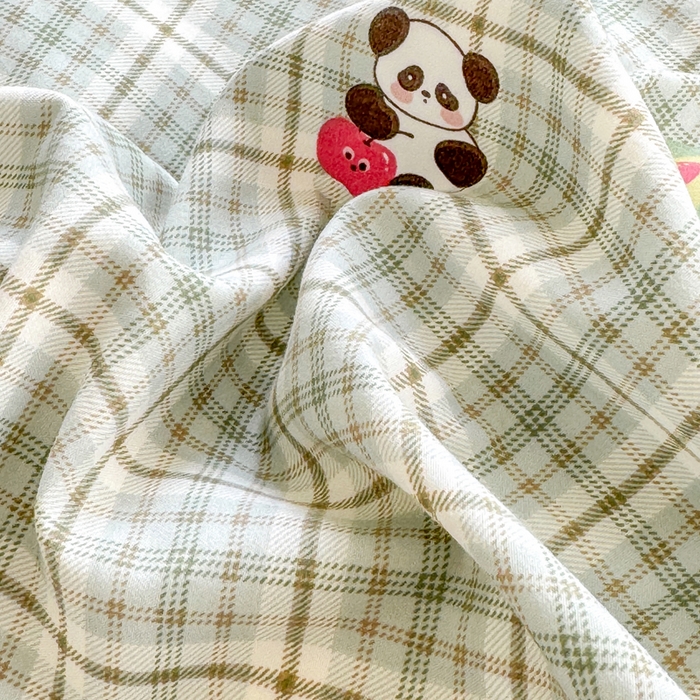 91家纺网 家纺一手货源 找家纺 诗黛尔 2026新款学生季仙女小花卉植物卡通云朵棉四件套三件套（二） 快乐熊猫