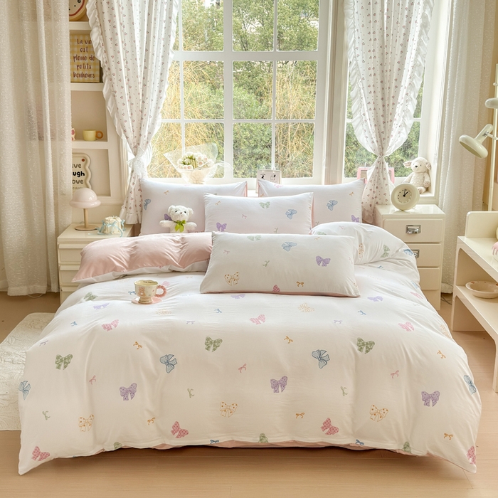 诗黛尔 2026新款学生季仙女小花卉植物卡通云朵棉四件套三件套（二） 洛可可