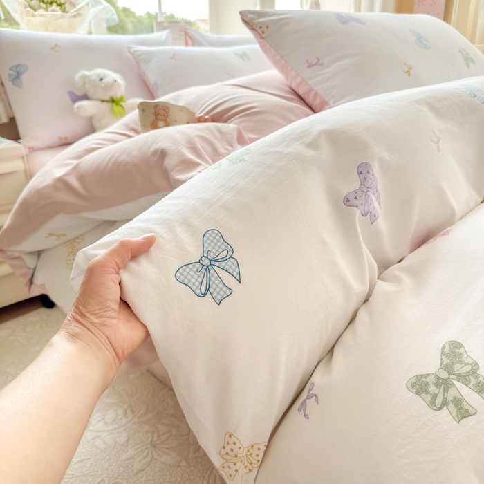 91家纺网 家纺一手货源 找家纺 诗黛尔 2026新款学生季仙女小花卉植物卡通云朵棉四件套三件套（二） 洛可可