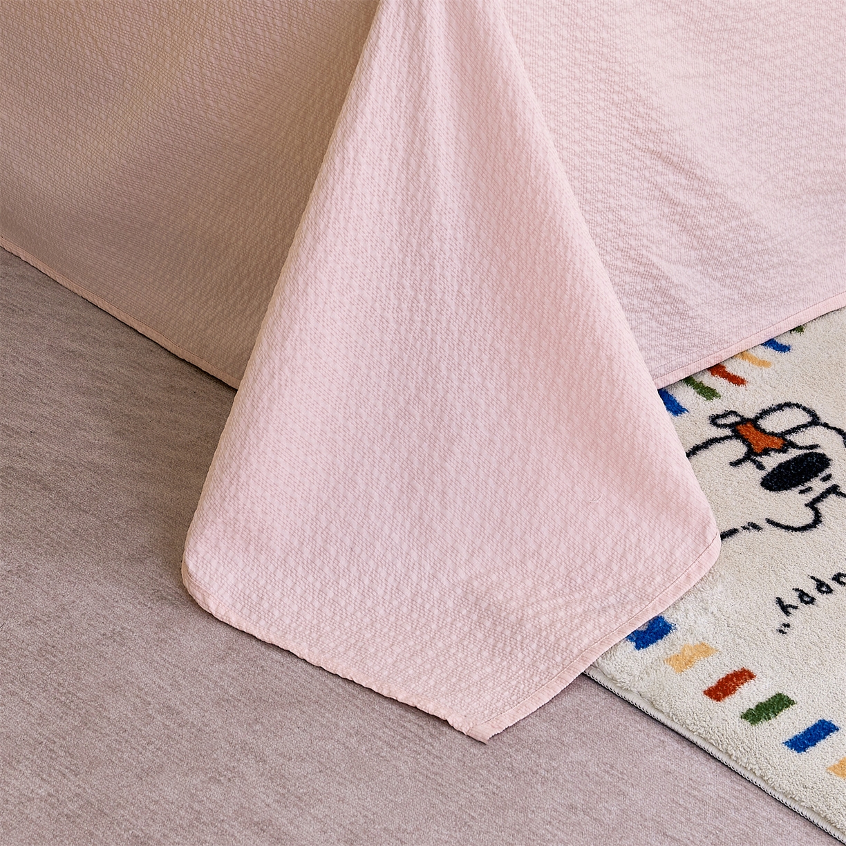 91家纺网 家纺一手货源 找家纺 铺尚美家纺 2026新款泡芙棉夏被四件套泡芙纱单夏被空调被夏凉被-印花 悦悦小兔